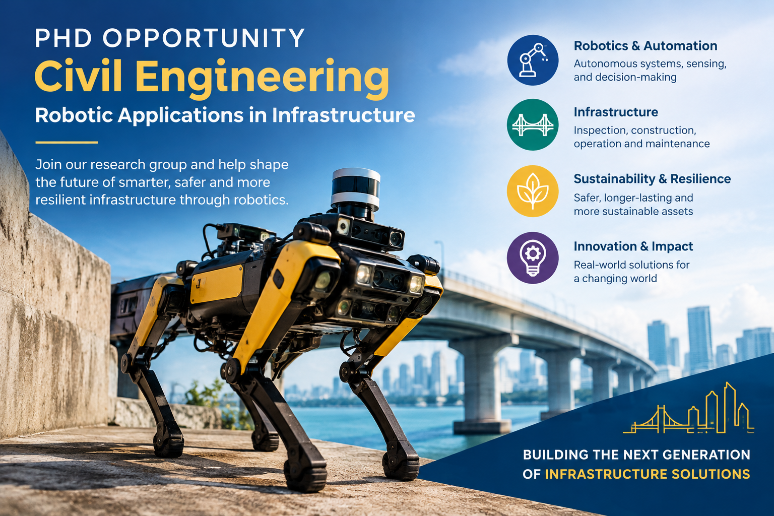 Funded Ph.D. opportunity in Civil engineering with a focus on robotic applications (only US citizens)
